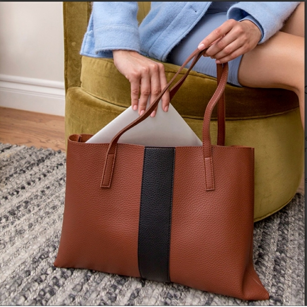 NWOT Vince Camuto Red Vegan Leather Luck Tote